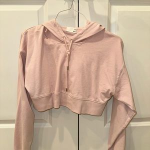 Wilfred Free (Aritzia) cropped light pink sweatshirt
